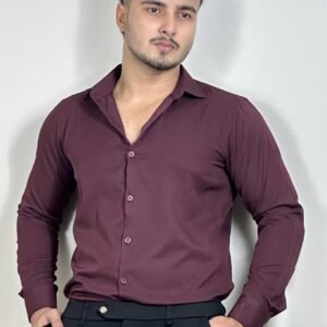 ওয়াইন কালার ক্রস শার্ট